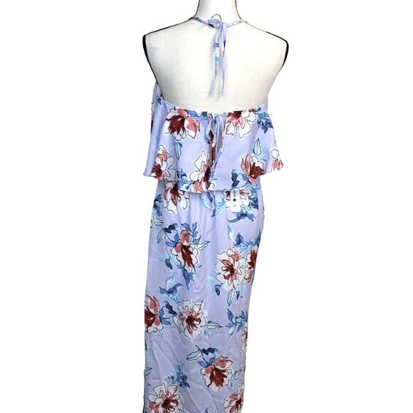 Aqua Maxi Halter Dress Size Medium - Picture 3 of 7